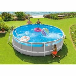 Piscine Tubulaire Ronde Intex Prism Frame Clear Window 4,88 X 1,22 M -Intex Soldes Magasin 26730np ambianc min