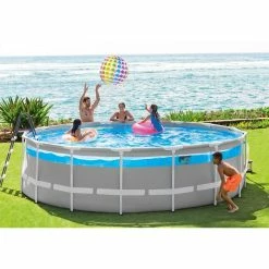 Piscine Tubulaire Ronde Intex Prism Frame Clear Window 4,88 X 1,22 M -Intex Soldes Magasin 26730np ambianc 2 min