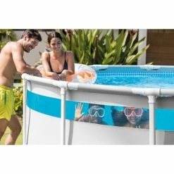 Piscine Tubulaire Ronde Intex Prism Frame Clear Window 4,88 X 1,22 M -Intex Soldes Magasin 26730np ambiance min