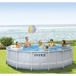 Piscine Tubulaire Ronde Intex Chevron 4,88 X 1,22 M -Intex Soldes Magasin 26746np ambiance 3 min