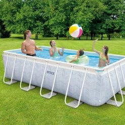 Piscine Tubulaire Rectangulaire Intex Chevron 4 X 2 X 1 M -Intex Soldes Magasin 26780np kit piscine chevron rectangulaire min