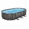 Piscine Tubulaire Ovale Bestway Power Steel™ Bois Rustique 6,10 X 3,66 X 1,22 M