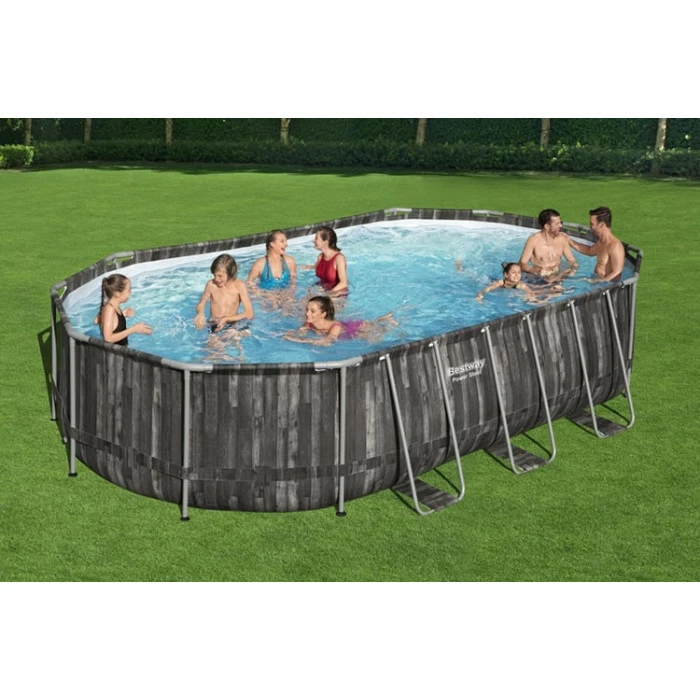 Piscine Tubulaire Ovale Bestway Power Steel™ Bois Rustique 6,10 X 3,66 X 1,22 M 5 Piscine Tubulaire Ovale Bestway Power Steel™ Bois Rustique 6,10 X 3,66 X 1,22 M – Image 5