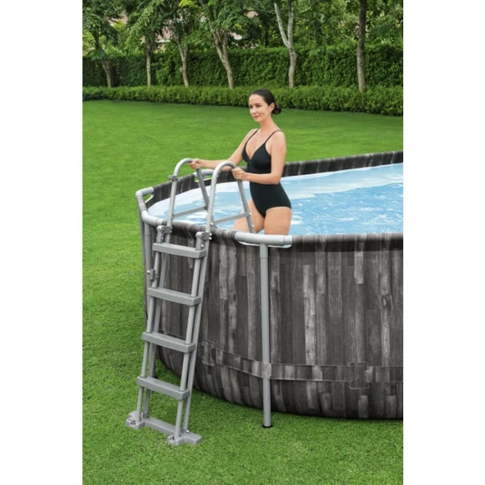 Piscine Tubulaire Ovale Bestway Power Steel™ Bois Rustique 6,10 X 3,66 X 1,22 M 6 Piscine Tubulaire Ovale Bestway Power Steel™ Bois Rustique 6,10 X 3,66 X 1,22 M – Image 6