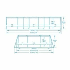Piscine Ovale Bestway Power Steel™ 3,05 X 2 X 0,84 M -Intex Soldes Magasin 5614a dimensions