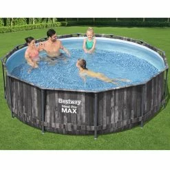 Piscine Tubulaire Ronde Bestway Steel Pro Max Imitation Bois 3,66 X 1,00 M -Intex Soldes Magasin 5614x