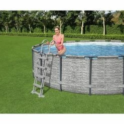 Piscine Tubulaire Ronde Bestway Steel Pro Max 5,49 X 1,22 M -Intex Soldes Magasin 5618y piscine hors sol bestway ronde steel pro max 549 122 echelle