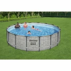 Piscine Tubulaire Ronde Bestway Steel Pro Max 4,88 X 1,22 M -Intex Soldes Magasin 5619e piscine tubulaire ronde bestway steel pro max 428 122 ambiance