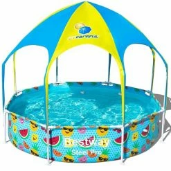 Piscine Tubulaire Bestway Ronde Steel Pro Avec Parasol 2,44 X 0,51 M