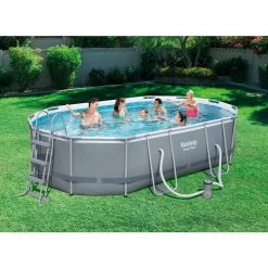 Piscine Tubulaire Bestway Power Steel Frame 4,88 X 3,05 X 1,07 M -Intex Soldes Magasin 56448nf 56448gb 56448gs 2 reduit min 2