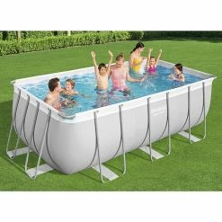 Piscine Tubulaire Rectangulaire Bestway Power Steel 4,12 X 2,01 X 1,22 M Avec Filtre à Sable -Intex Soldes Magasin 56457