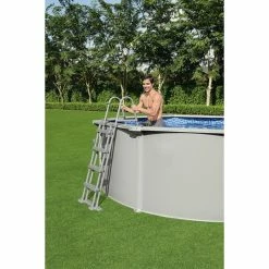 Piscine Hors-sol Bestway Ronde Hydrium 3 X 1,20 M -Intex Soldes Magasin 56566 piscine bestway ronde hydrium 300 120 ambiance 2
