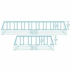 Piscine Tubulaire Rectangulaire Bestway Power Steel™ 9,56 X 4,88 X 1,32 M -Intex Soldes Magasin 56623 dimensions