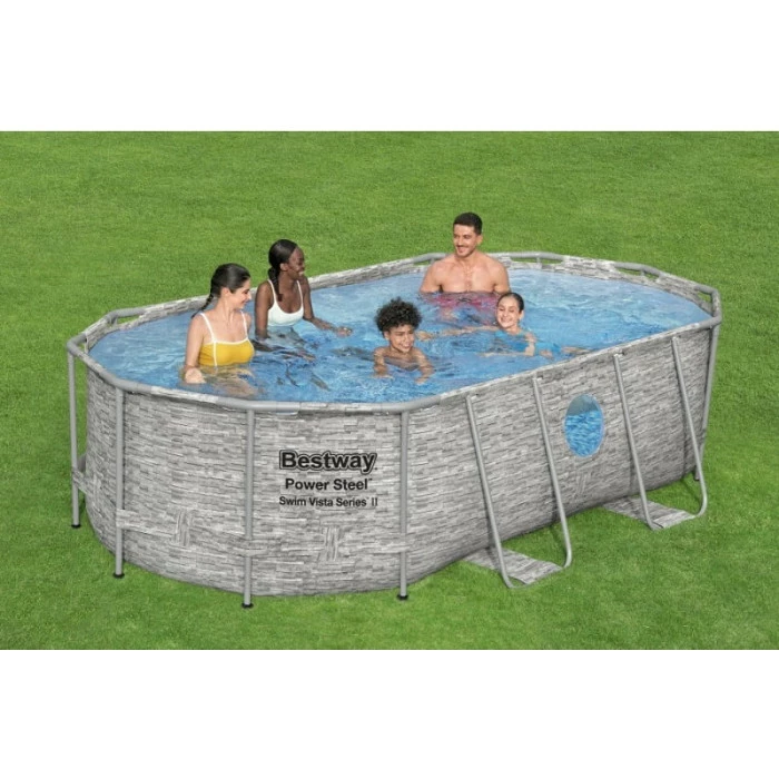 Piscine Tubulaire Ovale Bestway Power Steel Swim Vista 4,27 X 2,50 X 1 M 5 Piscine Tubulaire Ovale Bestway Power Steel Swim Vista 4,27 X 2,50 X 1 M – Image 5