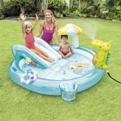 Aire De Jeux Gonflable Intex Alligator -Intex Soldes Magasin 57165 aire aligator ambiance 2 min