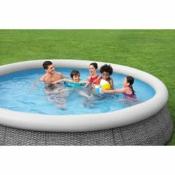 Piscine Autoportée Bestway Fast Set™ Aspect Rotin 3,66 X 0,76 M -Intex Soldes Magasin 57445 piscine ronde bestway fast set rotin 366 76 ambiance 2