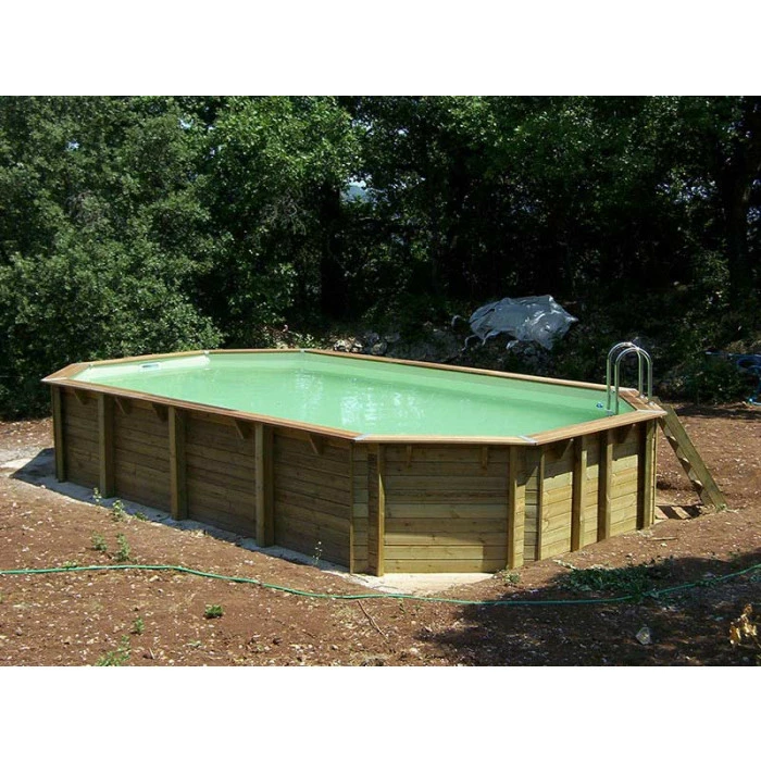Piscine En Bois Octogonale Ubbink Océa 8,60 X 4,70 X 1,30 M - Liner Beige 2 Piscine En Bois Octogonale Ubbink Océa 8,60 X 4,70 X 1,30 M - Liner Beige – Image 2