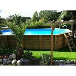Piscine En Bois Octogonale Ubbink Océa 8,60 X 4,70 X 1,30 M - Liner Bleu -Intex Soldes Magasin 7504509 piscine bois octogonale ubbink ocea 470 860 bleu ambiance 2