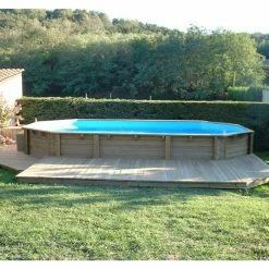 Piscine En Bois Octogonale Ubbink Océa 8,60 X 4,70 X 1,30 M - Liner Bleu -Intex Soldes Magasin 7504509 piscine bois octogonale ubbink ocea 470 860 bleu ambiance