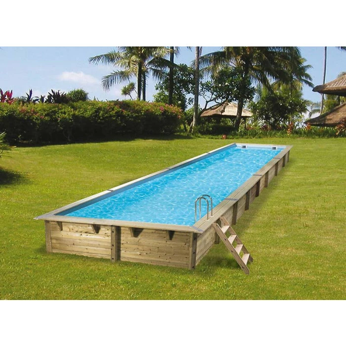 Piscine En Bois Rectangulaire Ubbink Linéa 15,50 X 3,50 X 1,55 M - Liner Bleu 2 Piscine En Bois Rectangulaire Ubbink Linéa 15,50 X 3,50 X 1,55 M - Liner Bleu – Image 2