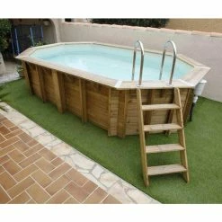 Piscine En Bois Octogonale Ubbink Océa 5,50 X 3,55 X 1,20 M - Liner Beige -Intex Soldes Magasin 7504594 piscine bois octogonale ubbink ocea 355 550 beige echelle