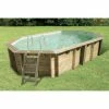 Piscine En Bois Octogonale Ubbink Sunwater 4,90 X 3,00 X 1,20 M - Liner Beige