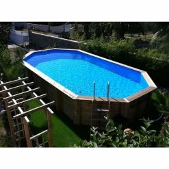Piscine En Bois Octogonale Ubbink Azura 7,50 X 4,00 X 1,30 M - Liner Bleu -Intex Soldes Magasin 7504717 piscine bois octogonale ubbink azura 400 750 bleu ambiance