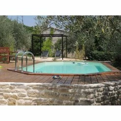 Piscine En Bois Octogonale Ubbink Azura 7,50 X 4,00 X 1,30 M - Liner Beige -Intex Soldes Magasin 7504718 piscine bois rectangulaire ubbink azura 400 750 beige ambiance 2