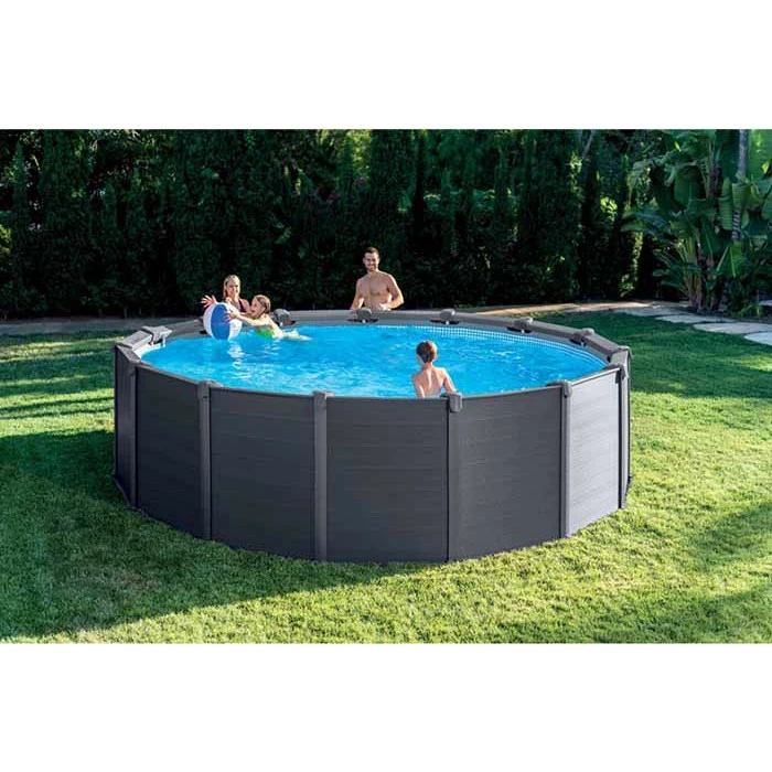 Piscine Tubulaire Ronde Intex Graphite 4.78 X 1.24 M 2 Piscine Tubulaire Ronde Intex Graphite 4.78 X 1.24 M – Image 2