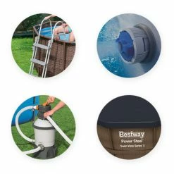 Piscine Tubulaire Bestway Power Steel Swim Vista Ovale 4,88 X 3,05 X 1,07 M -Intex Soldes Magasin accessoires piscine tubulaire bestway steel swim vista ovale 488 x 305 x 107 cm 1