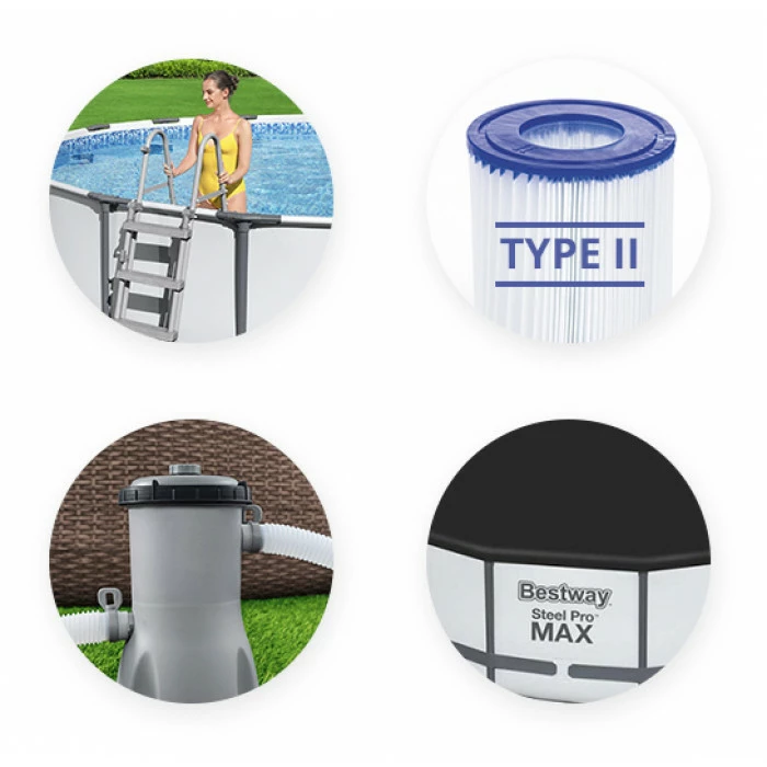 Piscine Tubulaire Bestway Ronde Steel Pro Max 4,57 X 1,22 M 2 Piscine Tubulaire Bestway Ronde Steel Pro Max 4,57 X 1,22 M – Image 2