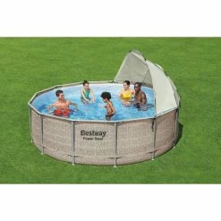 Auvent Pour Piscine Tubulaire Bestway Ø 3,05 à 5,49 M -Intex Soldes Magasin ambianceauvent rond bestway