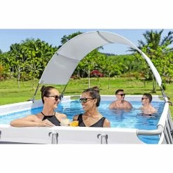 Auvent Pour Piscine Tubulaire Bestway Largeur 2,10 à 3,40 M 9 Auvent Pour Piscine Tubulaire Bestway Largeur 2,10 à 3,40 M -Intex Soldes Magasin auvent ovale bestway ambiance 2