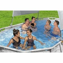 Auvent Pour Piscine Tubulaire Bestway Largeur 2,10 à 3,40 M 10 Auvent Pour Piscine Tubulaire Bestway Largeur 2,10 à 3,40 M -Intex Soldes Magasin auvent ovale bestway ambiance 3
