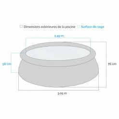 Piscine Autoportante Easy Set Intex 3,05 X 0,76 M + épurateur 1 M³/h -Intex Soldes Magasin dimensions piscine autoportante easy set 3 05 x 0 76 m epurateur intex 28122fs