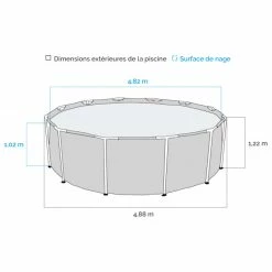 Piscine Tubulaire Ronde Bestway Power Steel Swim Vista 4,88 X 1,22 M 13 Piscine Tubulaire Ronde Bestway Power Steel Swim Vista 4,88 X 1,22 M -Intex Soldes Magasin dimensions piscine bestway power steel swim vista 56725 1