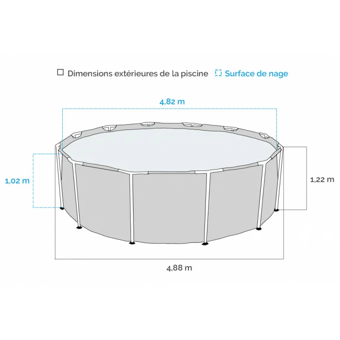 Piscine Tubulaire Ronde Bestway Power Steel Swim Vista 4,88 X 1,22 M 5 Piscine Tubulaire Ronde Bestway Power Steel Swim Vista 4,88 X 1,22 M – Image 5
