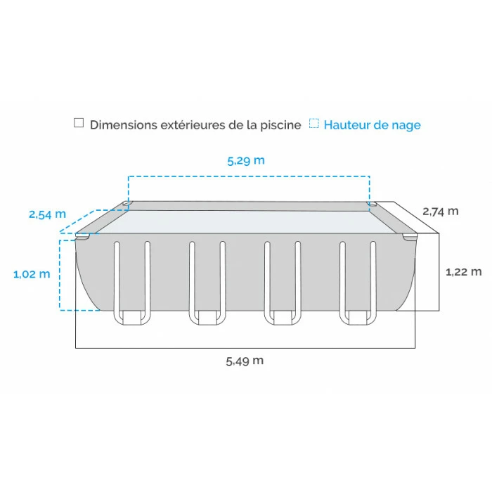 Piscine Tubulaire Bestway Power Steel Rotin Gris 5,49 X 2,74 X 1,22 M 3 Piscine Tubulaire Bestway Power Steel Rotin Gris 5,49 X 2,74 X 1,22 M – Image 3