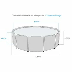 Piscine Tubulaire Bestway Power Steel Stone Ronde 4,27 X 1,22 M 15 Piscine Tubulaire Bestway Power Steel Stone Ronde 4,27 X 1,22 M -Intex Soldes Magasin dimensions piscine tubulaire bestway steel stone ronde 427 x 122 cm 1