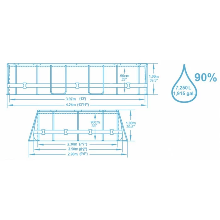 Piscine Tubulaire Bestway Power Steel Frame 4,24 X 2,50 X 1,00 M 6 Piscine Tubulaire Bestway Power Steel Frame 4,24 X 2,50 X 1,00 M – Image 6
