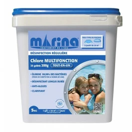 Galets 200g De Chlore Marina Pour Piscine > 25 M³ - 5 Kg 1 Galets 200g De Chlore Marina Pour Piscine > 25 M³ - 5 Kg