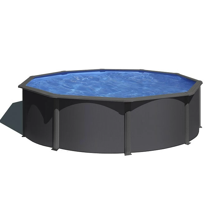 GRE Piscine Ronde Acier Gré Gris Anthracite - Ø 3,50 X 1,20 M 1 GRE Piscine Ronde Acier Gré Gris Anthracite - Ø 3,50 X 1,20 M