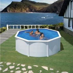GRE Piscine Ronde Acier Gré Fidji - 3,50 X 1,20 M -Intex Soldes Magasin kit350eco piscine ronde acier gre fidji 350 120 ambiance