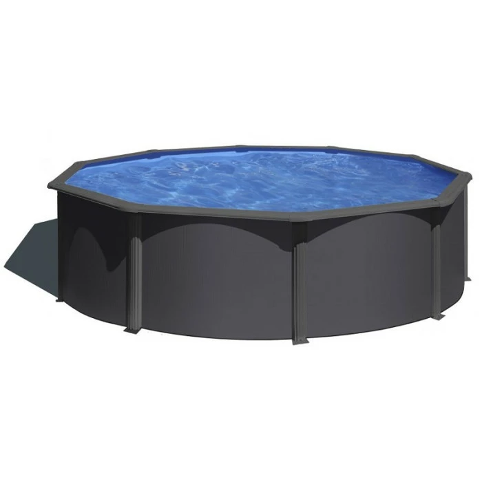 GRE Piscine Ronde Acier Gré Gris Anthracite - Ø 4,60 X 1,20 M 1 GRE Piscine Ronde Acier Gré Gris Anthracite - Ø 4,60 X 1,20 M