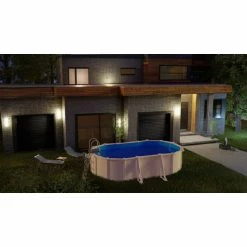 GRE Piscine Ovale Acier Gré Fidji - 5 X 3 X 1,20 M -Intex Soldes Magasin kit500eco piscine ovale acier gre fidji 500 300 120 ambiance 2