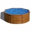 GRE Piscine Ronde Acier Gré Sicilia Imitation Bois - Ø 3,50 X 1,20 M