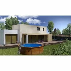 GRE Piscine Ronde Acier Gré Sicilia Imitation Bois - Ø 3,50 X 1,20 M 8 GRE Piscine Ronde Acier Gré Sicilia Imitation Bois - Ø 3,50 X 1,20 M -Intex Soldes Magasin kitpr453w piscine ronde acier gre sicilia imitation bois 460 120 ambiance 1