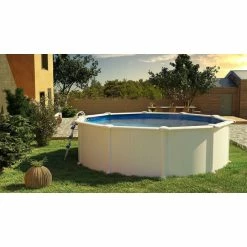 GRE Piscine Ronde Acier Gré Atlantis - Ø 5,50 X 1,30 M -Intex Soldes Magasin kitpr558 piscine ronde acier gre atlantis 570 ambiance 2