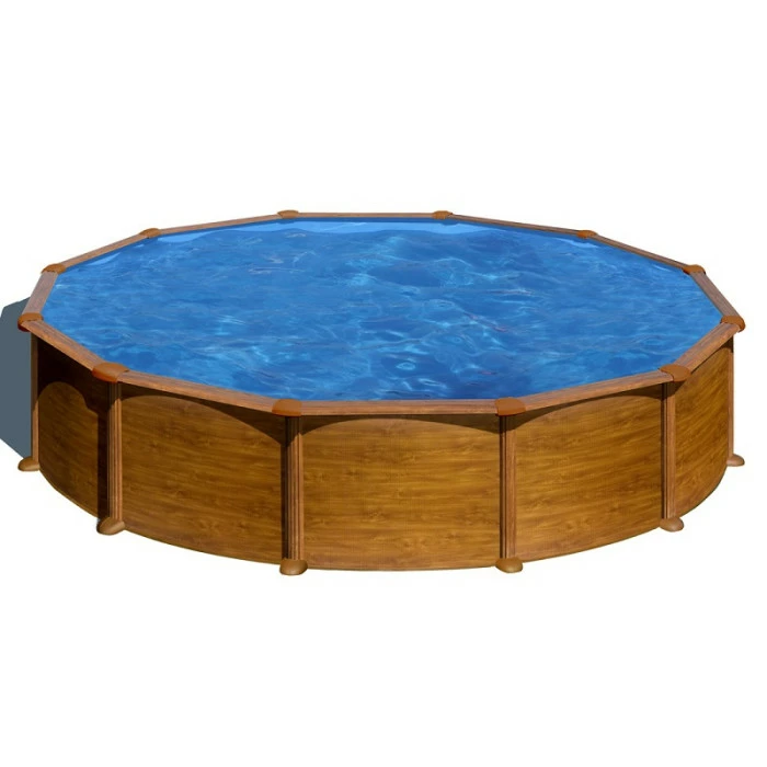 Piscine Ronde Acier Gre Mauritius Imitation Bois - Ø 5,50 X 1,32 M 1 Piscine Ronde Acier Gre Mauritius Imitation Bois - Ø 5,50 X 1,32 M