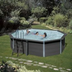GRE Piscine Ovale Composite Gré - 5,24 X 3,86 X 1,24 M -Intex Soldes Magasin kpcov52 piscine ovale composite gre ambiance 3